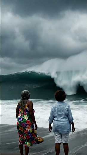 Massive Wave Swallows Beach Walkers!