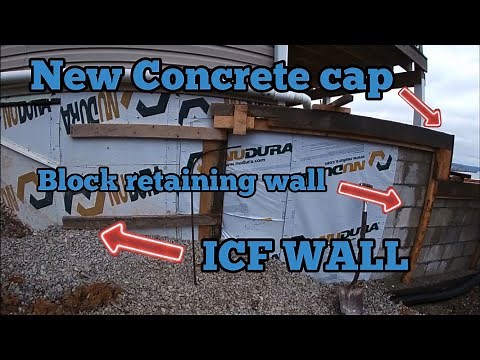 Pouring a concrete cap on a concrete block retaining wall - DIY style