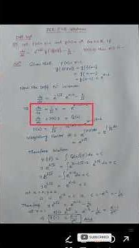 JEE Main Differential Equations | Important Problem Solution | Class 12 Maths | Shortcut & Tricks