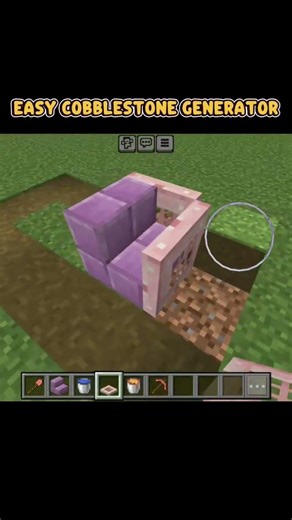 Easy Cobblestone Generator Tutorial | Starter Farm Part 1 #minecraft #gaming #minecraftshorts #stone