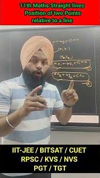 Positions of two points with respect to a line / Straight lines class 11 Maths / Jee Maths / RPSC