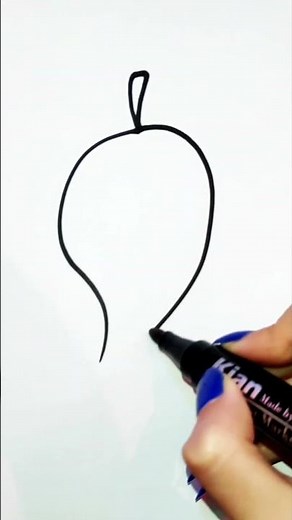 HOW TO DRAW MANGO STEP BY STEP|MANGO DRAWING TUTORIAL|FRUIT DRAWING EASY