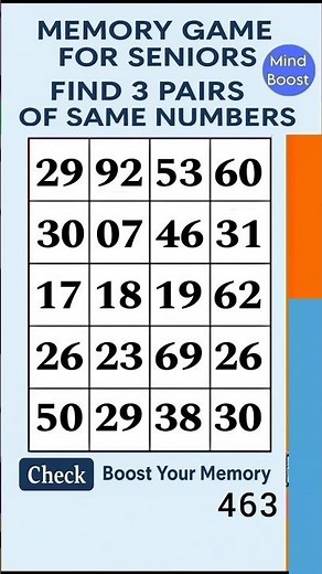 Brain Exercise for Seniors – Easy Brain Challenge to Stay Sharp | Match the Numbers