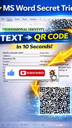 Create QR Code in MS Word Without Website 🚀