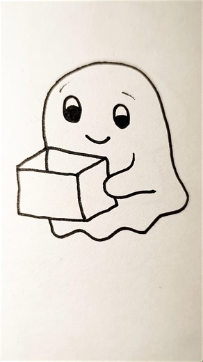 Quick and easy Ghost drawing l how to draw ghost l #art #ghost #drawing
