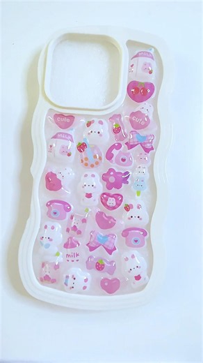 Cute Pink Puffy Phone Case 🎀🍓✨ #craft #diy #phonecase