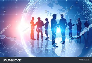 Silhouettes Business People Working Together Shaking Stock Photo 1487903732 | Shutterstock
