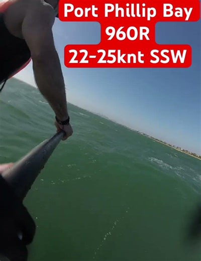 Strong 25knt SSW Down Wind wind on Port Phillip Bay. CODE 960R