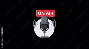 Microphone with Sound Wave. On Air Concept Animation Video - Transparent