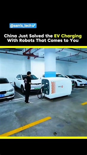Unbelievable Robot Comes To Charge Your Electric Car Automatically #futuretech #viral #engineering