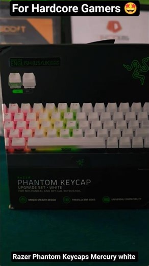 only for hardcore gamers 😎 razer phantom keycaps upgrade set 👌 #ytshorts #youtubeshorts #viral #pc