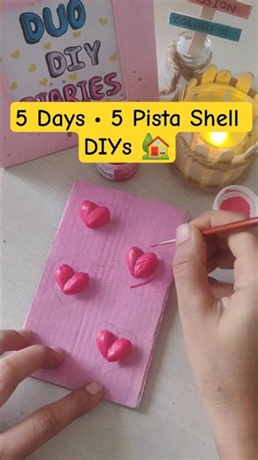 Day 2/5: Pista shell DIY 🏡🪵🎨 #pistashellart #diy