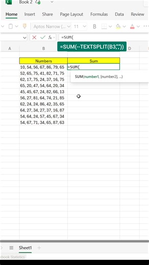456K views · 2K reactions | Numbers Sum in Excel  #exceltips #exceltricks #exceltutorial #explore | computernotion | Facebook