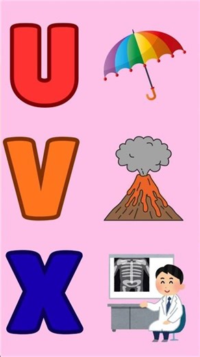 ABC Song for Kids U–X | ☂️ U for Umbrella, V for Volcano | Phonics Alphabet Song