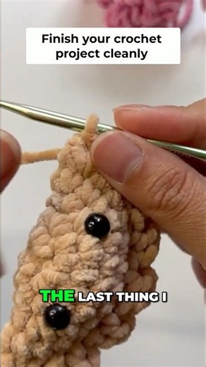 Crochet Finishing - Neat Tail Hiding Technique #beginnercrochet #crochettutorial #amigurumi