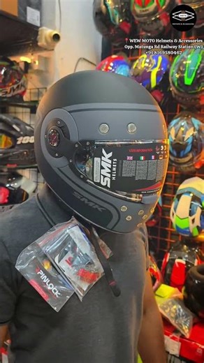SMK RETRO FULL FACE helmets + intercoms available @wew_moto #smkhelmets #retrohelmets #retrobikers