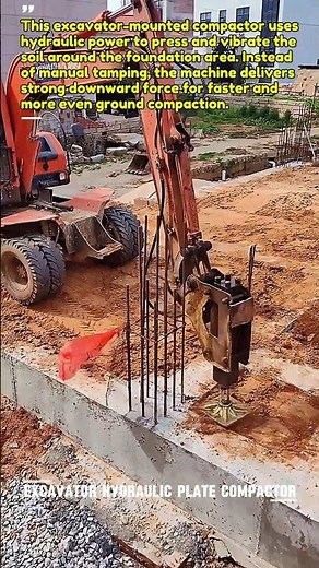 Excavator Plate Compactor Packs Foundation Soil Fast #Construction #Excavator #USA