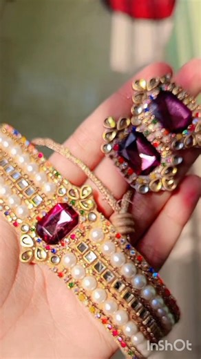 diy choker necklace #diy #art #choker #necklace #kundan #shorts