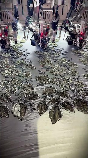 Advanced Computerized Embroidery Machine Creating Beautiful Textile Patterns #multiheadembroidery