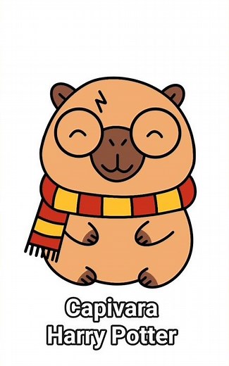 COMO DESENHAR UMA CAPIVARA HARRY POTTER PASSO A PASSO