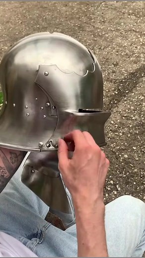 German Sallet Construction with Opened Visor and Bevor