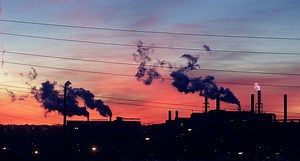 From the old Clark Avenue bridge, the mighty Cleveland steelworks belched evidence of their work, even on Christmas: James H. Korecko