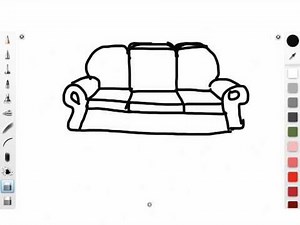 How to Draw a simple Cartoon Sofa 3