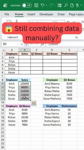 Merge Multiple Tables in Excel in Seconds! 🤯 | Excel Consolidate Trick