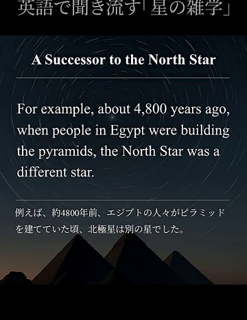 北極星の後継者 - 英語で聞き流す「星座・星」の雑学 #英検準2級 #英検2級 #英語聞き流し #英語学習 #リスニング