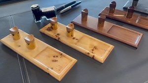 Wood Fountain Pen Rest With Ink Division: Desk Organizer - Etsy