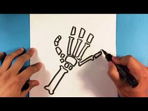 How to Draw a Skeleton hand - Halloween Drawings