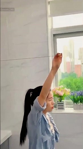 🌳Clothesline for Small Apartments 🏠 | Space-Saving Wall Mounted Laundry Line #3583 ‪@sovorsgadget‬