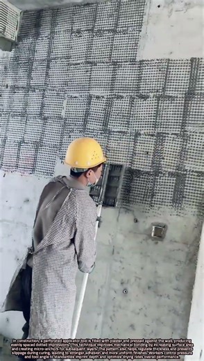 Perforated Plaster Tool Creates Dotted Imprints for Strong Wall Adhesion