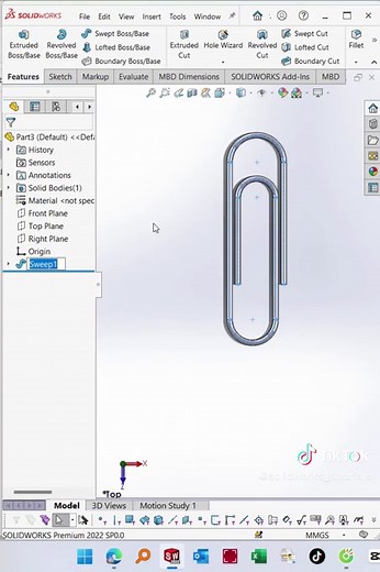How to create paper clip by Solidworks #Solidworks #SolidworksTutorial #SolidwroksTutorialHP #SolidworksforBeginer