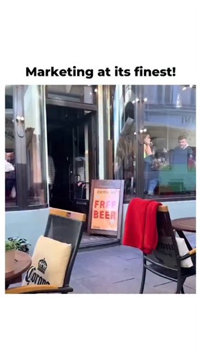 𝗧𝗵𝗲 𝗠𝗶𝗹𝗹𝗶𝗼𝗻𝗮𝗶𝗿𝗲 𝗠𝗮𝗴𝗻𝗮𝘁𝗲 on Instagram: "A lot of restaurants use this trick to attract customers, and it's one of the best, don't you think? #restaurant #freebeer #billboard #board #customers #trick #marketing #advertising"