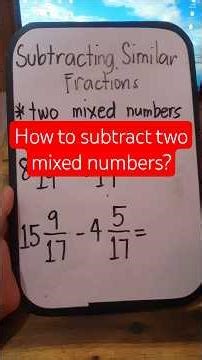 How to subtract two mixed numbers? #math #education #shorts #how