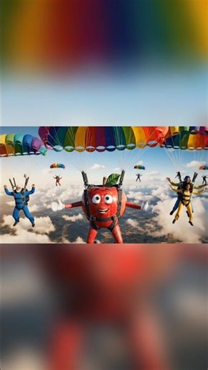 What Happens When an Apple Jumps From a Plane? 🍎🪂 #shorts #aivideo #foryou #viral #apple