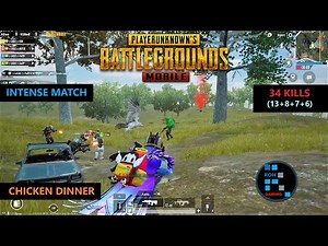 PUBG MOBILE | AMAZING "34 KILLS" INTENSE MATCH CHICKEN DINNER