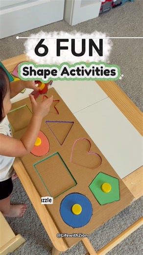 634K views · 6.9K reactions | 6 FUN and Easy Shape Activities to do with your child! ❤️ Try them with your little one today! 朗 #montessoriactivities #diyactivitiesforkids #Shapeactivity #toddleractivityideas #preschoolactivities #kindergartenactivities #LearningThroughPlay #shapes #toddleractivities | Life with Zion | Facebook