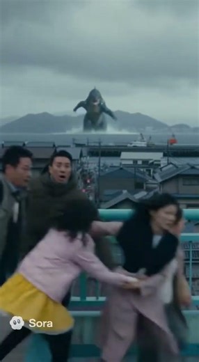 大怪獣が海から現れ街を襲う！早く逃げろ！！