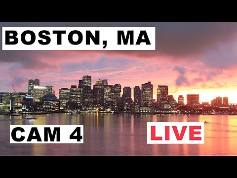 Boston Skyline - Live Camera - Relaxing Jazz Music