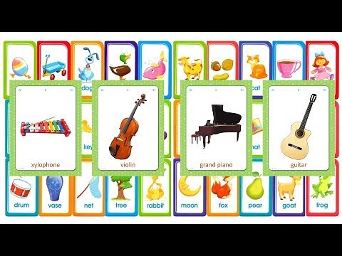 Flashcards for kids - Musical Instruments - help your child learn basic words in English.