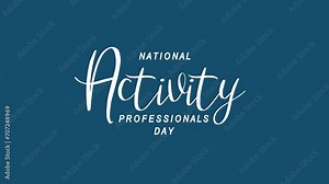 National Activity Professionals Day Text Animation. Great for Activity Professionals Day Celebrations, lettering with transparent background, for banner, social media feed wallpaper stories Stock Video