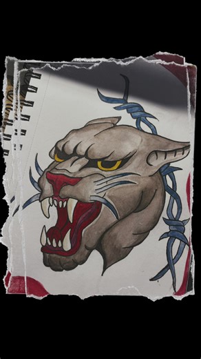 Panther Painted: A Unique Watercolor Tattoo Flash