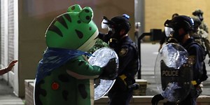Frog v ICE at Portland antifa protests sends social media into frenzy