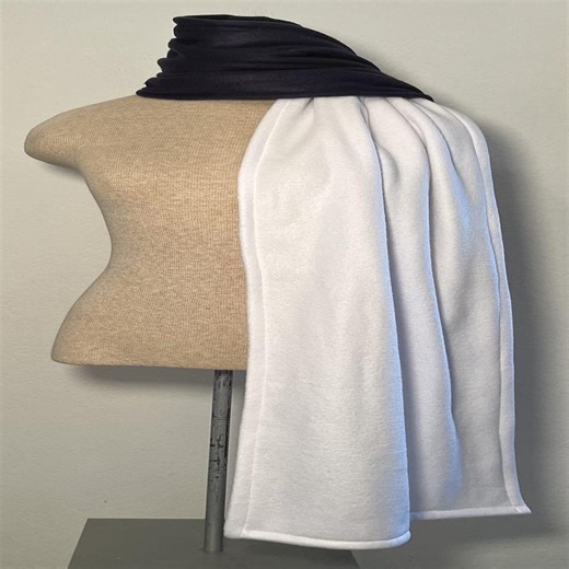 Scarf Art Color Block Long Scarf - Navy & White - Etsy