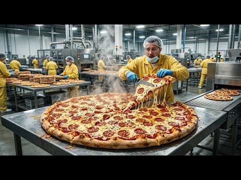 Inside a Modern Pizza Factory | From Dough to Frozen Pizzas (Full Process)