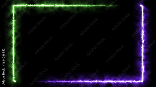 Diagonal Red and Orange Flame Border Overlay for Streamers and Editors – Glowing Fire Frame Design with Electric Sparks and Smoke Effect on Transparent Background for Video Editing and Visual.