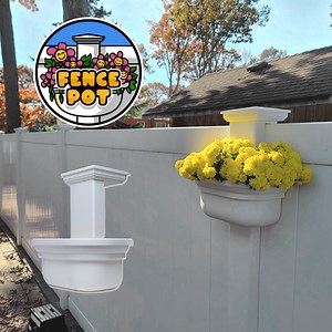 Fence Pot - Flower Planter - Lawn Decoration - Garden - Flowers - PVC - Backyard - Outdoor - Landscape - Home - Vinyl - Fencepot - 2 Pack - Etsy