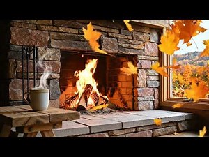 Chimenea de Otoño Relajante 🔥🍂 10 Horas | Fuego Crepitante en Cabaña